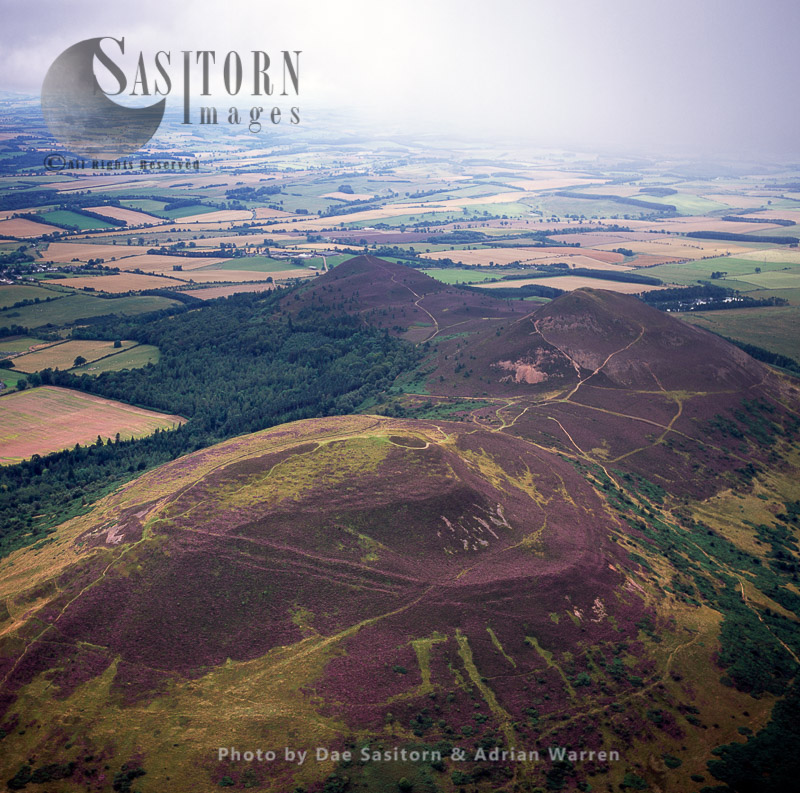Eildon Hill, hill fort south of Melrose, Borders, Scotland