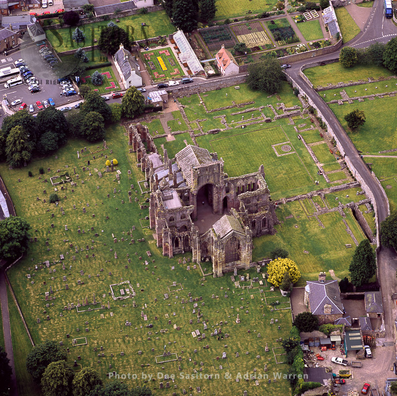 Melrose Abbey, a Gothic-style abbey in Melrose