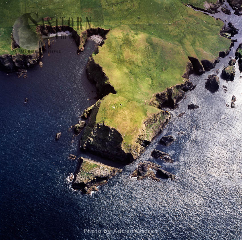 Fair Isle, the most remote inhabited island in the United Kingdom, halfway between Shetland and the Orkney Islands