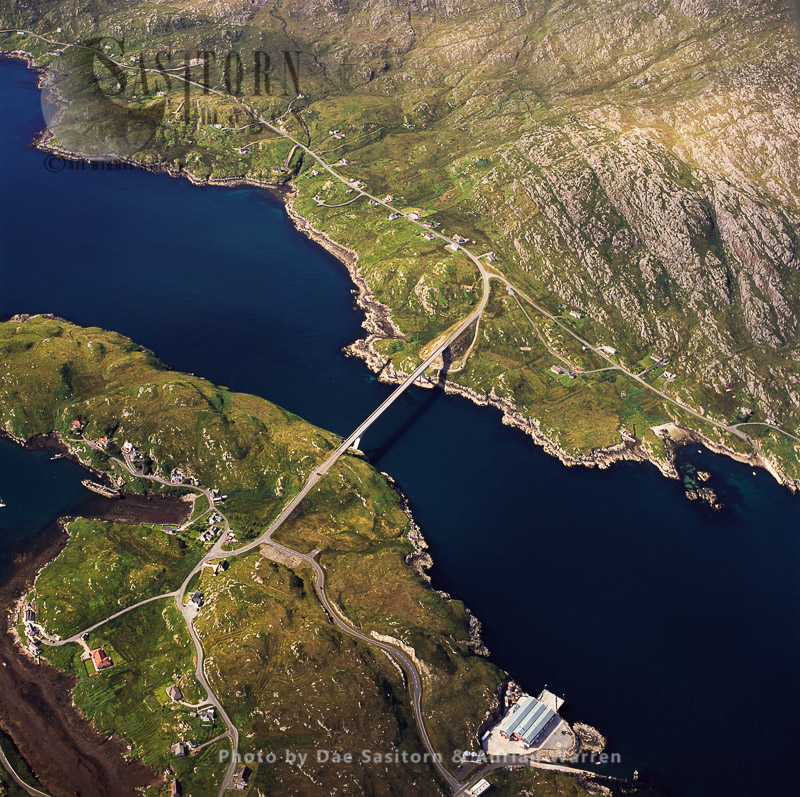 Isle of Scalpay with bridge to Isle of Lewis, Outer Hebrides