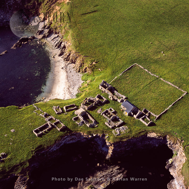 Ruin village at South Havra, now an uninhabited island, Scalloway Islands, Shetland