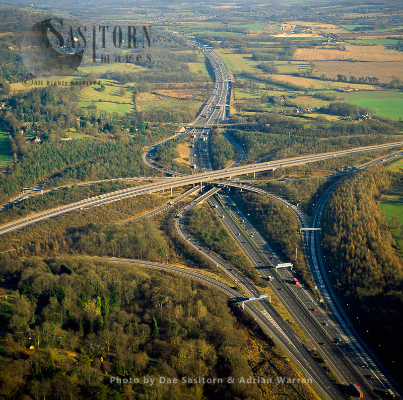 Motorway junction: M25/M23 junction, Surrey
