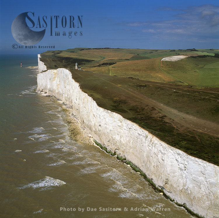 White Cliffs at Belle tout Lighthouse looking east towards Beeachy Head, East Sussex