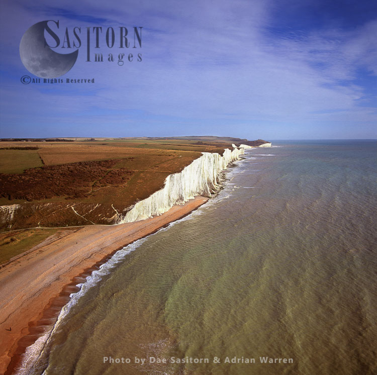 White cliffs, looking East from Seven Sisters Cuckmere Haven, West Sussex