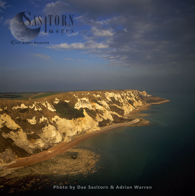 White Cliffs located east of Folkestone near Samphire Hoe Country Park, Kent