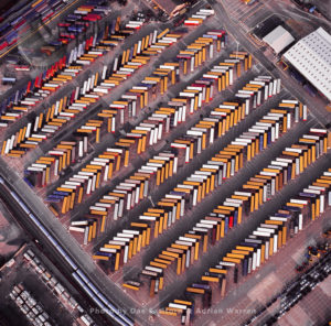 Shipping containers at Puefleet,Thames Estuary, Essex
