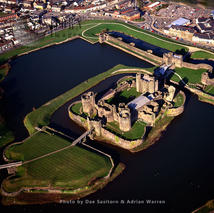 Caerphilly Castle, largest castle in Wales, South Wales