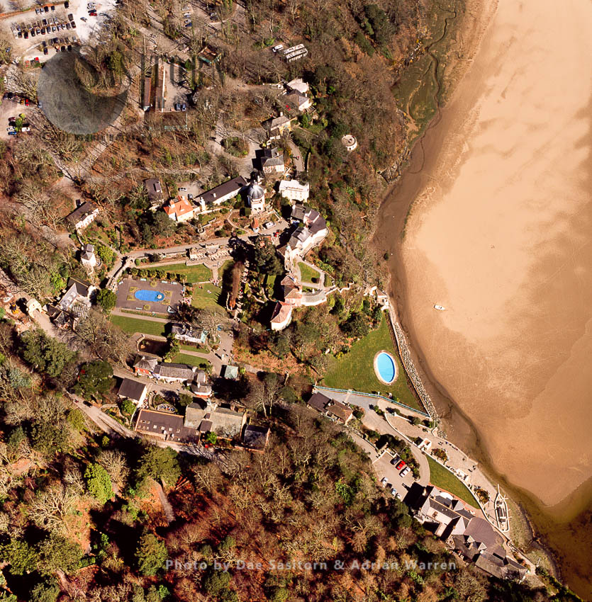 Portmeirion, a tourist village in Gwynedd, North Wales. It was designed and built in the style of an Italian village