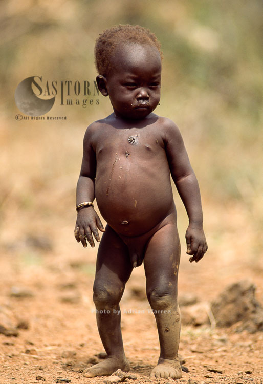 POKOT people, a toddler, Northern Kenya, 1990, Africa