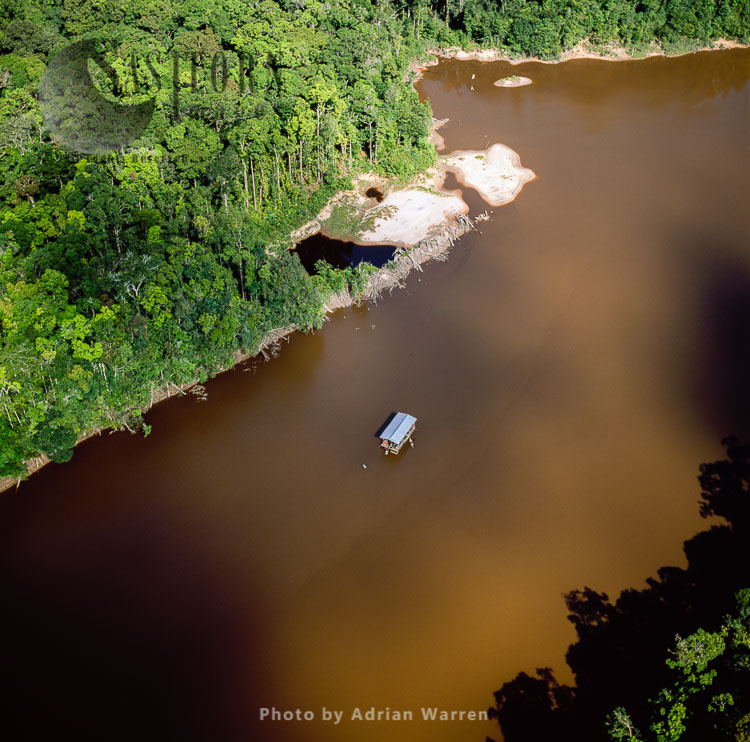 Dredger & Mining Damage, by the river Mazaruni, North of Kamarang, Upper Mazaruni District, Guyana