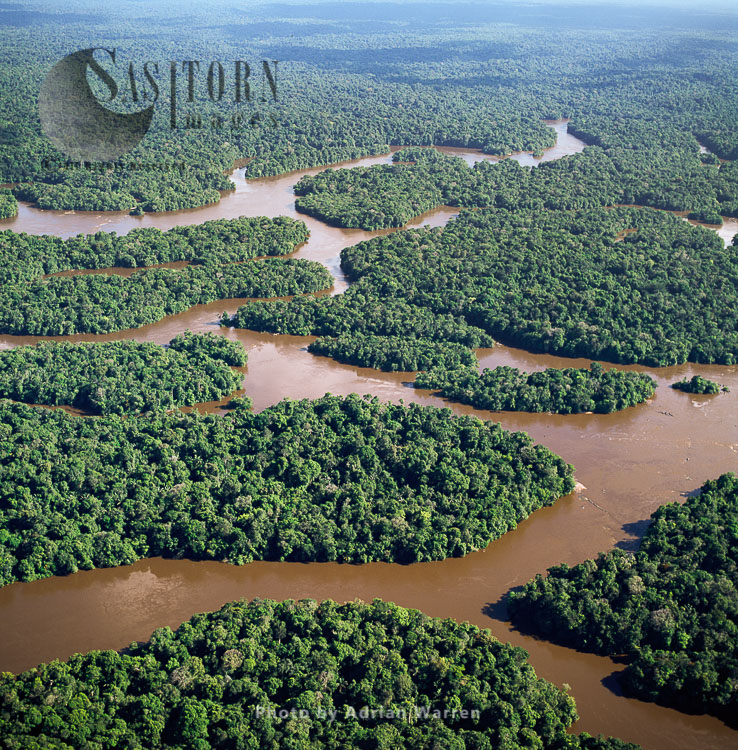 Islands In Lower Mazaruni River, with rainforest, Guyana