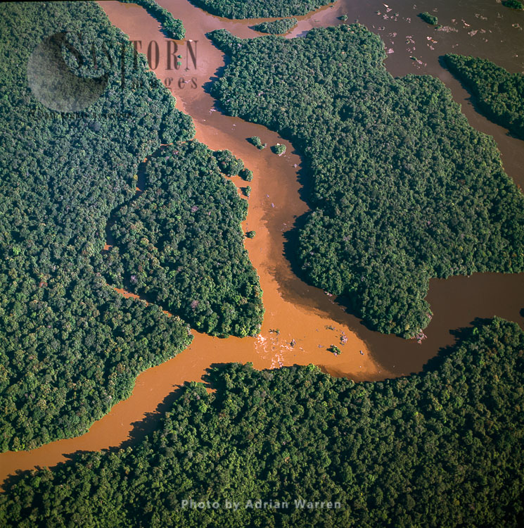 Islands In Lower Mazaruni River, with rainforest, Guyana