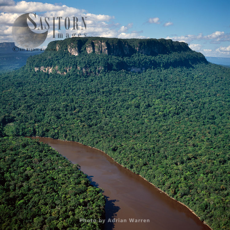 Aerial image of Guyana, South America: Upper Mazaruni River, downstream from Kamarang