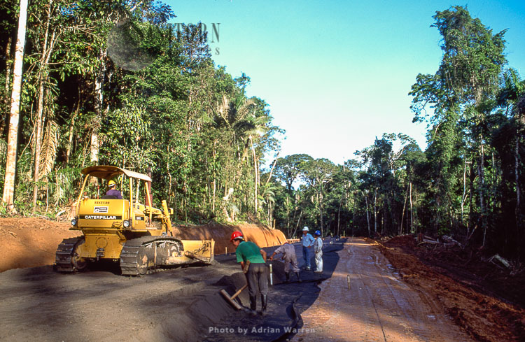 Waorani Indians, Oil company settlement, Waorani territory, Ecuador, 1993
