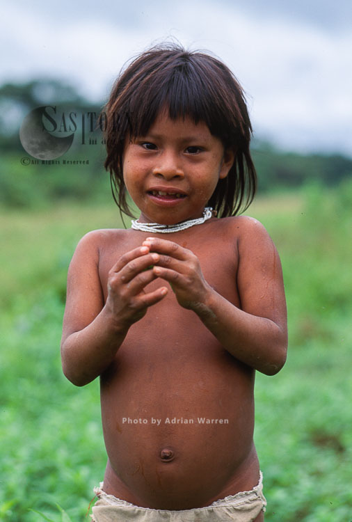 Waorani Indians - girl, Rio Cononaco, Ecuador, 1993