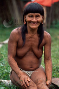 Waorani Indians, grandmother, Rio Cononaco, Ecuador, 1993 