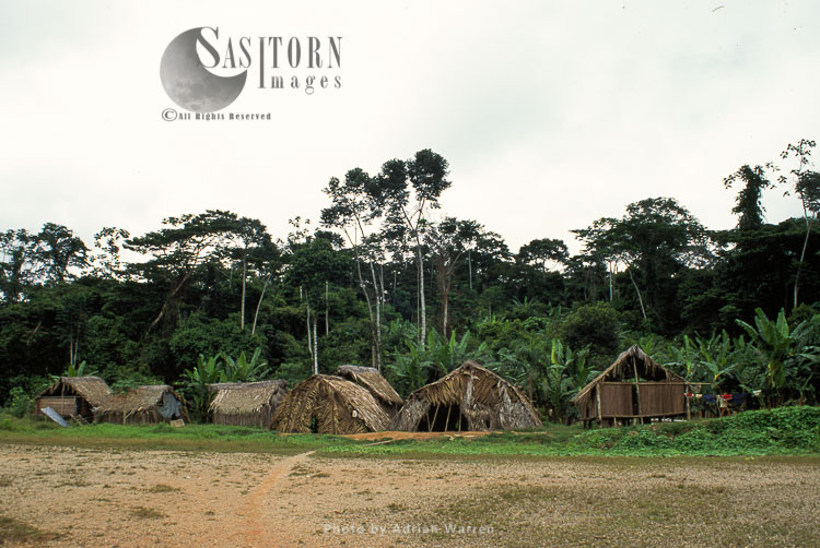 Waorani Indians, Settlement near Cononaco airstrip, Ecuador, 1993