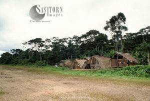 Waorani Indians, Settlement near Cononaco airstrip, Ecuador, 1993 