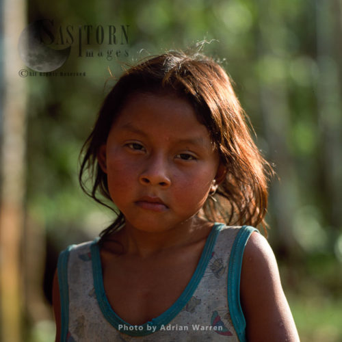 Waorani Indian girl: Rio Cononaco, Ecuador, 2002 - Sasy Images