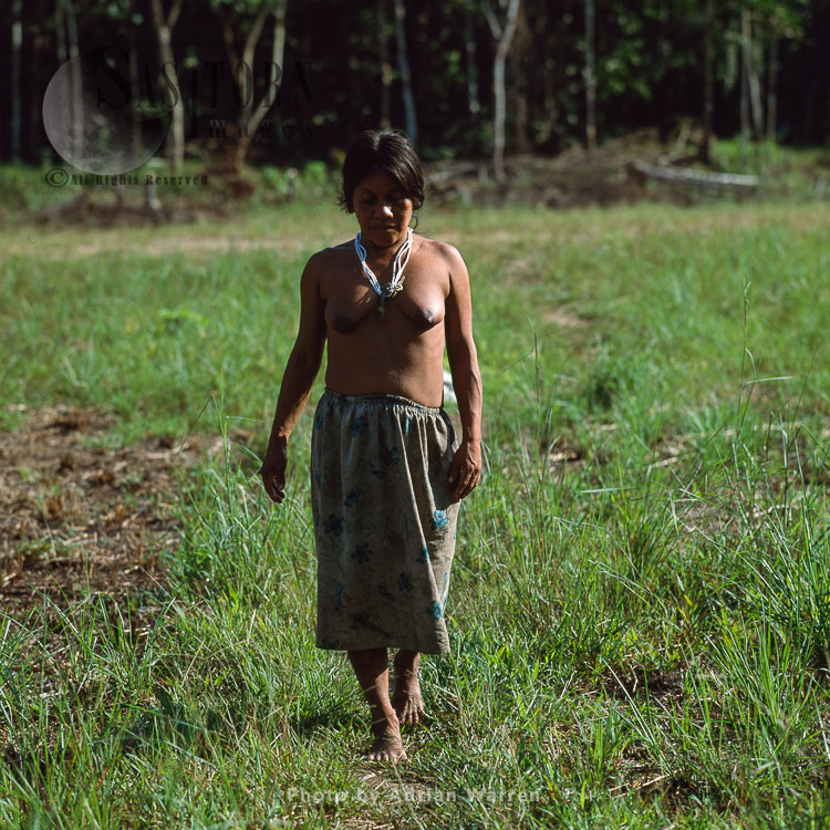 Waorani Indian woman : rio Cononaco, Ecuador, 2002