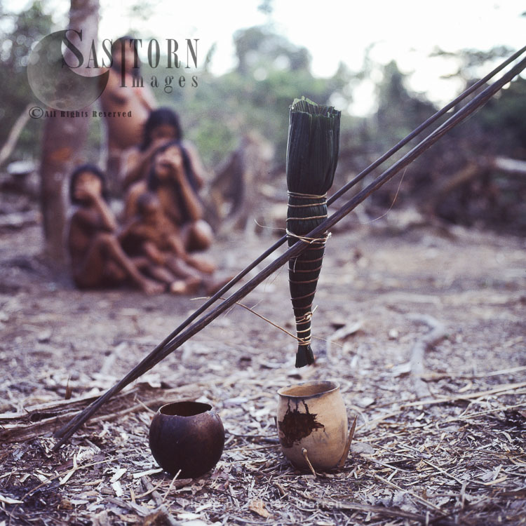 Waorani Indians : Curare Preparation, Rio Cononaco, Ecuador, 1983