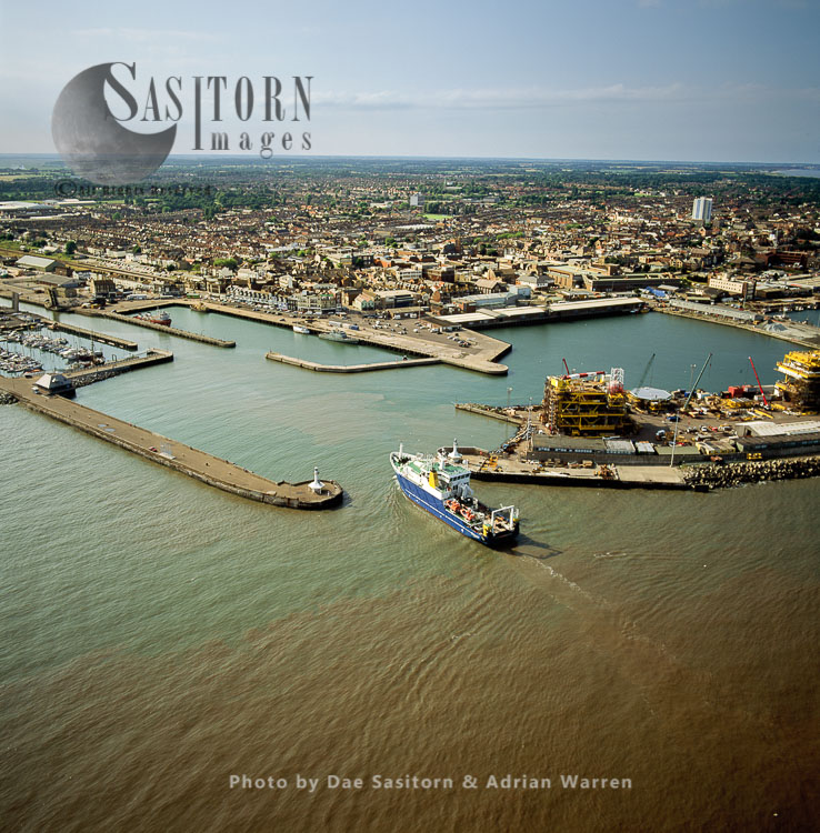 Lowestoft Harbour and town, Suffolk