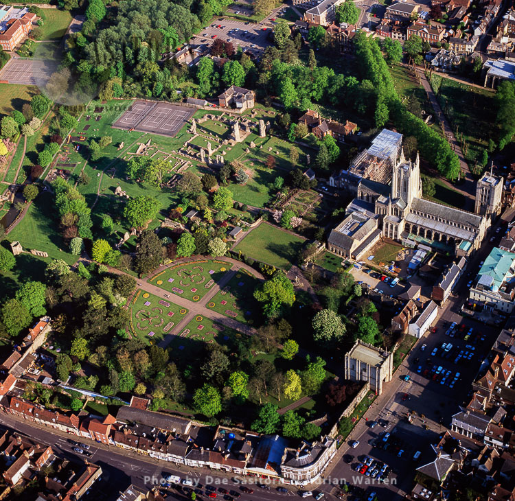 Bury St Edmunds, town, cathedral and abbey, Suffolk