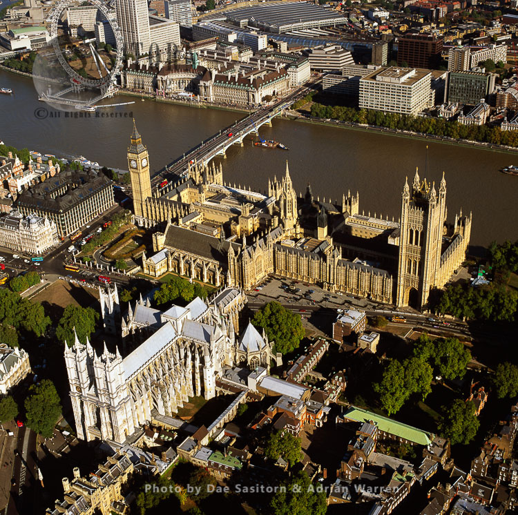 Westminster Abbey, Houses of Parliament, Big Ben, Portcullis House, Westminster Bridge, Westminster , London, England