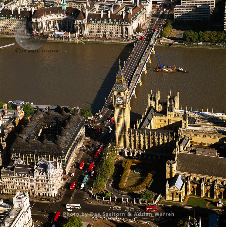 Big Ben, Houses of Parliament, Portcullis House, Westminster Bridge, London