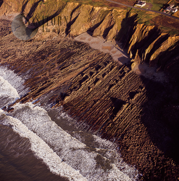 Rocky beach and cliffs at Water Cove Beach, south of Bude, Cornwall