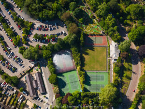 Charlotte Street car park and tennis courts, City of Bath, Somerset, England