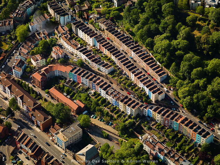 Terraced houses, Crosby Row, Clifton, Bristol, South West England