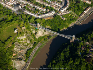 Clifton Suspension Bridge over the Avon River, Avon gorge, Bristol, Somerset