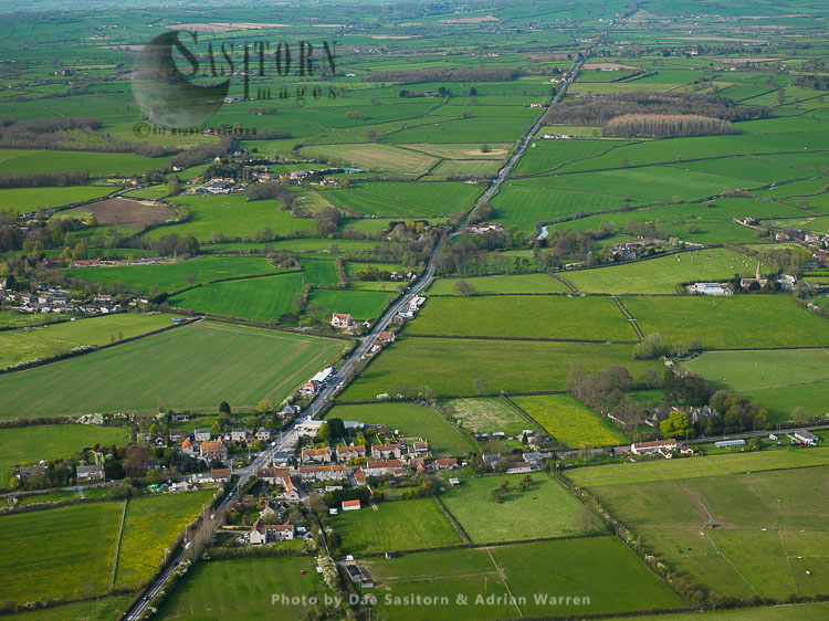 Fosse Way Roman Road, A37 at Lydford-on-Fosse, Somerset, England
