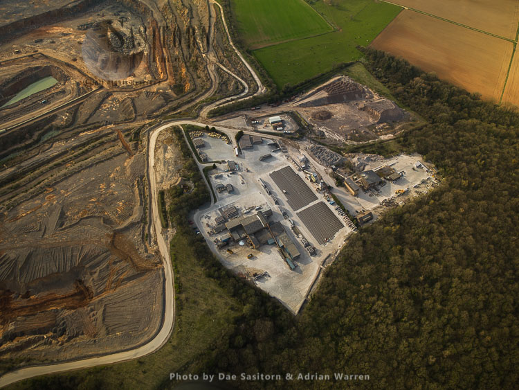 Torr Works quarry, a limestone quarry, East Cranmore, north of Mendip Hills, Somerset