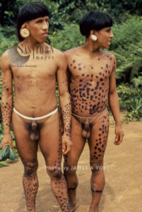 Waorani Indians: The positive and negative aemae decoration, Gabado, 1976, Ecuador