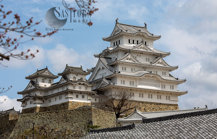 Himeji castle, also called White Heron Castle (Shirasagijo), a Japanese National Treasure and a World Heritage site.