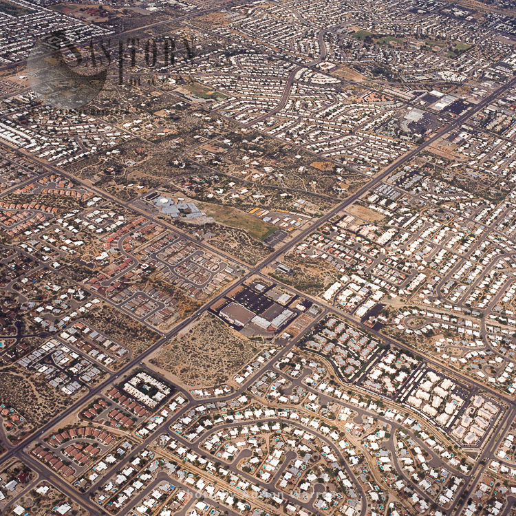 Suburb Of Tucson, Arizona, USA. Aerial (Oblique)