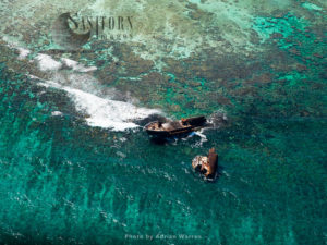 Shipwrecks, near Cayo Sardina, Los Roques archipelago (islands), a National Park of Venezuela, Caribbean Sea, South America