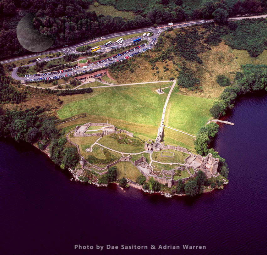 Urquhart Castle, sits beside Loch Ness, Highlands, Scotland