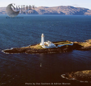 Eilean Musdile lighthouse, Southern tip of the Isle of Lismore, Sound of Mull, Scotland