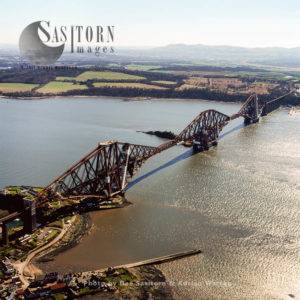 The Forth Bridge, a cantilever, railway bridge over the Firth of Forth in the east of Scotland, Lowlands, Scotland