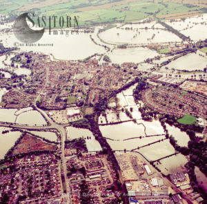 Flooding in Tewkesbury, 2007, from River Severn and River Avon, Gloucestershire, England