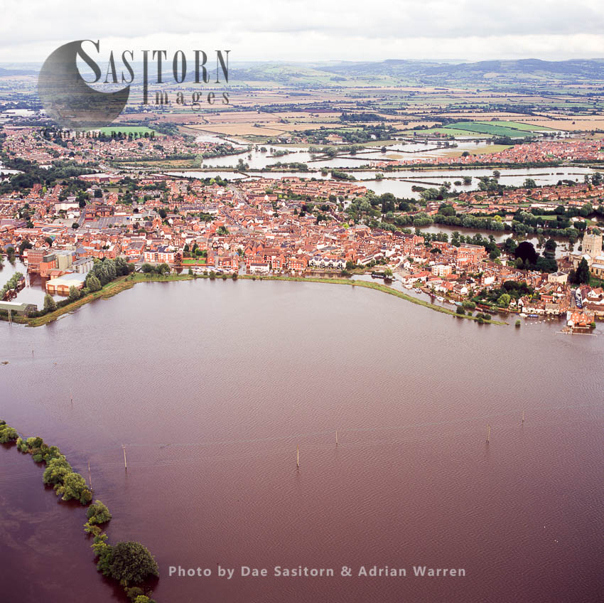 Flooding in Tewkesbury area, 2007, from River servern, Gloucestershire, England