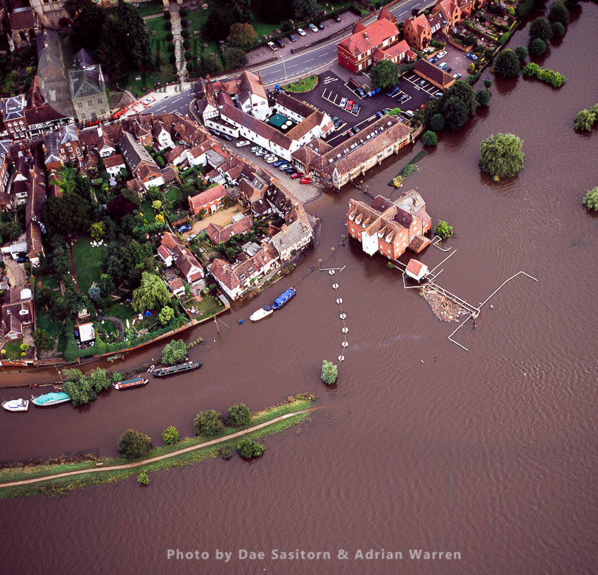 Floods in 2007, at Tewkesbury Mill, Tewkesbury, Gloucestershire, England