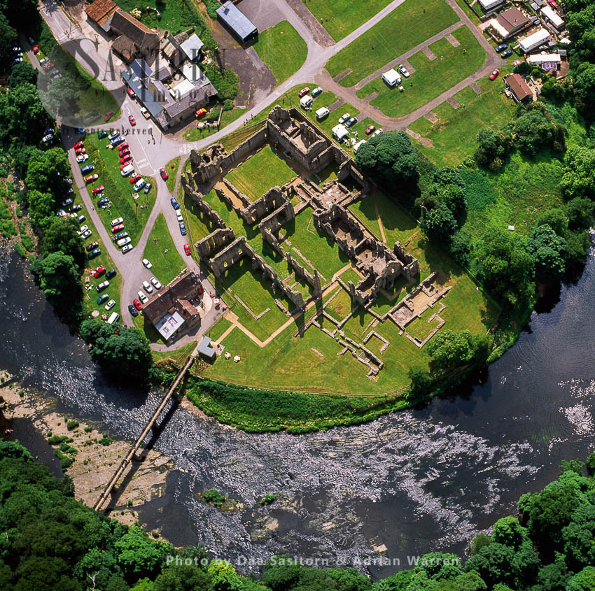 Ruins of Finchale Priory, a 13th-century Benedictine priory,  by the River Wear, Durham, England