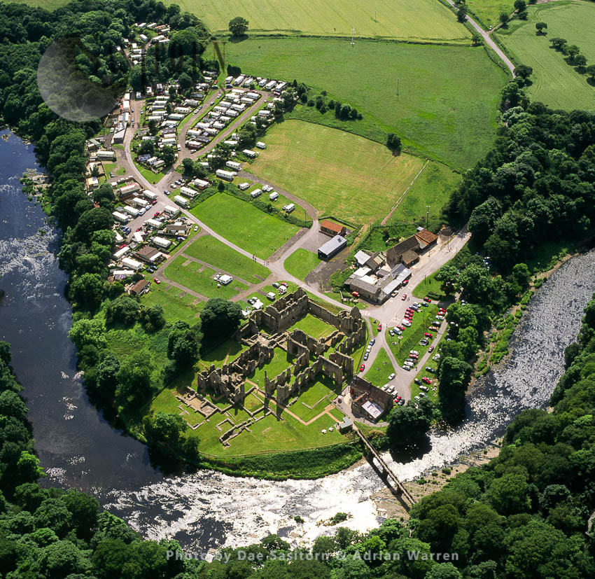 Ruins of Finchale Priory, a 13th-century Benedictine priory,  by the River Wear, Durham, England