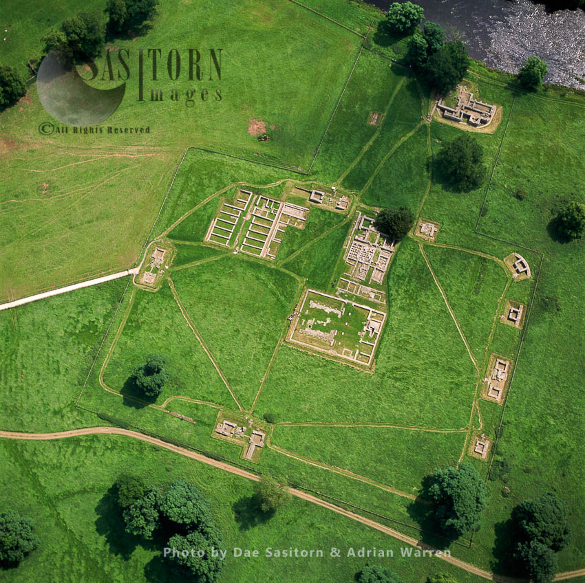 Chesters Roman Fort on Hadrian's Wall, on the river North Tyne, Northumberland, England