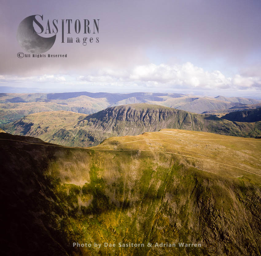 From Striding Edge near Birkshouse Moor, looking south to  St Sunday Crag, Lake District National Park, Cumbria