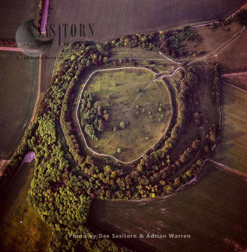Danebury Ring, an Iron Age hill fort, Hampshire, England